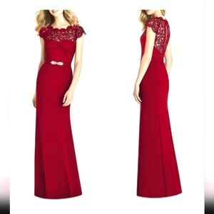 NWT Lace top Burgandy Gown